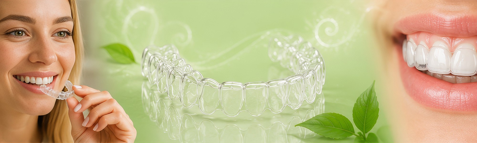 Transparente Zahnschiene auf einem Zahnmodell