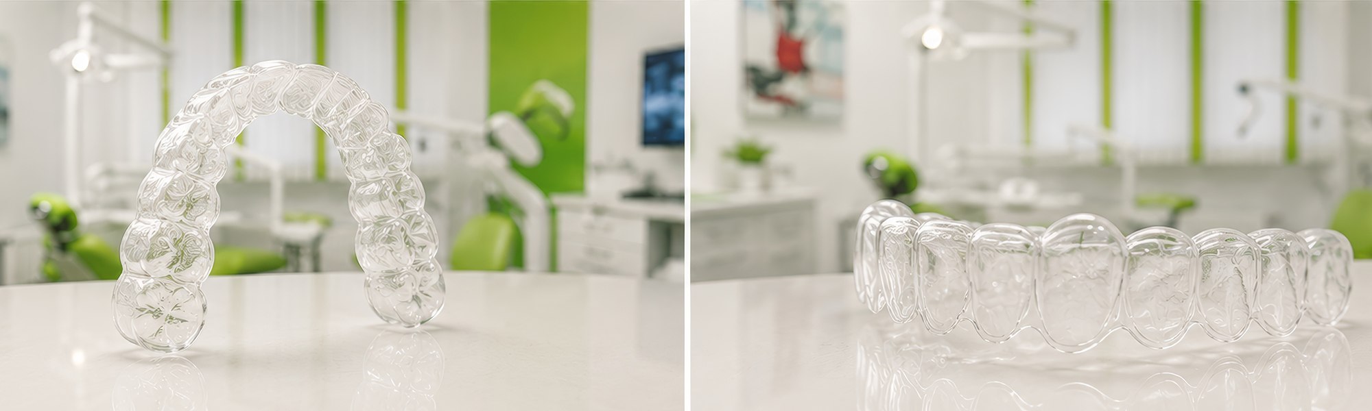 Zahnmodell mit transparenter Aligner-Schiene